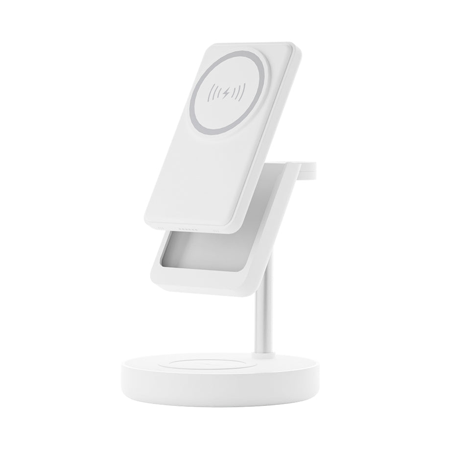 An Urban M6 Charging Station with Apple Watch & MagSafe stand, showcasing its sleek design.