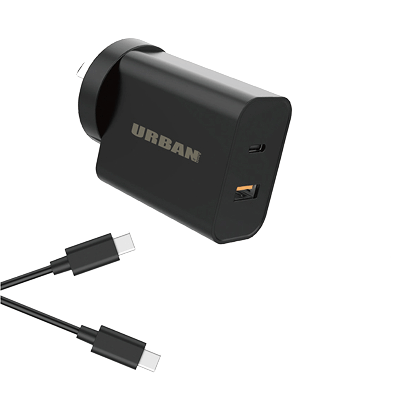 38W PD Dual USB-C & USB-A Wall Charger 1m C Cable Urbanist